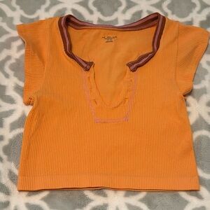 Urban outfitters orange out from under go for gold seamless top size XS/S